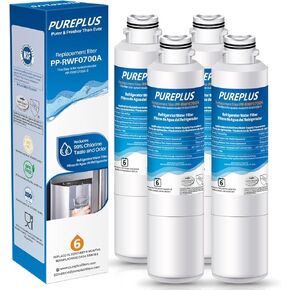PUREPLUS DA29-00020B Replacement for Samsung RF28HMEDBSR, RF263BEAESR, HDX FMS-2, HAF-CIN/EXP, RF4287HARS, PL-200, RFG297HDRS, RF28HFEDBSR, DA97-08006A 469101 RWF0700A Refrigerator Water Filter, 4PACK