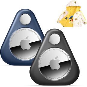 Apple Airtag Holder for Kids, 2 Pack Hidden GPS Tracker Cases, Anti-Removal Airtag Silicone Case with Pins, Hidden Inside Clothes, Suitable for Kids Elder Backpack Luggage