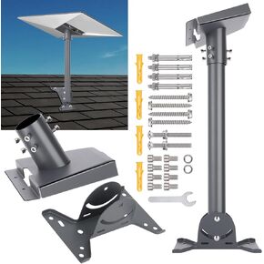 Starlink Gen 3 Mount Kit, Starlink Gen 3 Pole Mount for Wall, Starlink Pipe Adapter Compatible with Gen 3 Starlink Standard Dish, Adjustable Starlink Heavy Duty Pivot Roof Mount, Grey