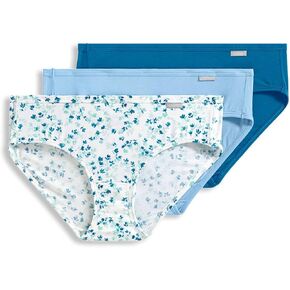 Jockey Women's Underwear Supersoft Bikini - 3 Pack, Coral Mist/Kaleidoscope Prism/Aged Indigo, 9
