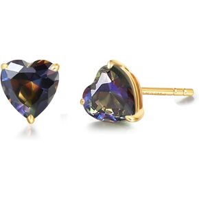 FANCIME 14k Solid Yellow Gold Stud Earrings 1.25cttw Genuine Natural Gemstone Prong Cluster Stud Earrings Fine Jewelry Gifts for Her Mom Women Wife