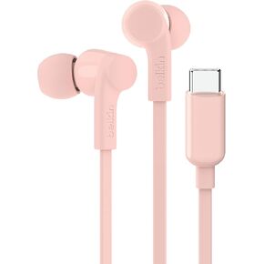 Belkin SoundForm Wired Earbuds with USB-C Connector, in-Ear Earphones w/Microphone - Headphones for iPhone 16, iPad Mini, Galaxy S24, Android, and More with USB-C Connector (USB-C Headphones) - White