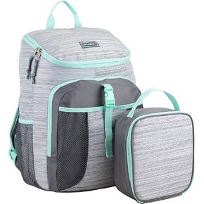 FUEL Top Loader Lunch Backpack Set Water Resistant Backpack Set Lunch Bookbag Bag Soft Reusable Insulated Cooler Lunch Box Thermal Travel Office Lunch Bag, Blue Camo in Kuwait