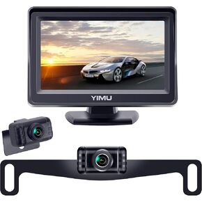 YIMU 16.5mm Backup Camera Flush Mount Installation, 150° Wide Angle Car Rear/Side/Front View Camera, Clear Night Vision IP69 Waterproof Reverse Camera, Suitable for SUV RV Pickup Trucks, CA1652