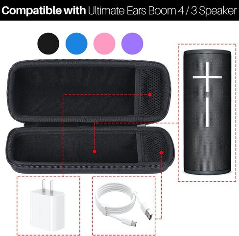 Storage Case Compatible with Ultimate Ears UE MEGABOOM 4 3 Portable Waterproof Bluetooth Speaker (Pink Case) in Kuwait