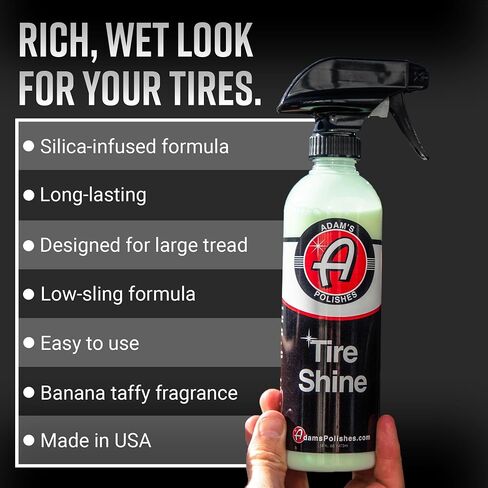 Adam's Tire Shine Gallon - Spray Tire Dressing W/ SiO2 For Non Greasy Car Detailing | Use W/Tire Applicator After Tire Cleaner & Wheel Cleaner | Gives A Ceramic Coating Car Wax Like Tire Protection in Saudi Arabia