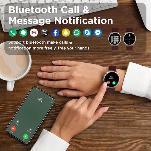 BENIO Smart Watch (Answer/Make Call), 1.43" AMOLED Display, IP68 Waterproof Fitness Trackers, 24/7 Heart Rate, Blood Oxygen Monitor, Sleep Monitor, 110+ Exercise Modes, Compatible with Android & iOS in Kuwait