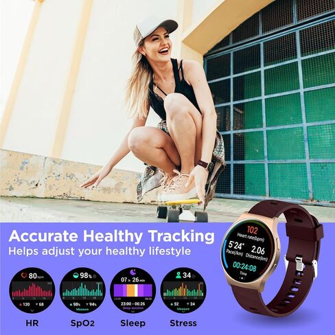 BENIO Smart Watch (Answer/Make Call), 1.43" AMOLED Display, IP68 Waterproof Fitness Trackers, 24/7 Heart Rate, Blood Oxygen Monitor, Sleep Monitor, 110+ Exercise Modes, Compatible with Android & iOS in Kuwait