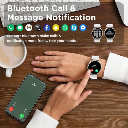 BENIO Smart Watch (Answer/Make Call), 1.43" AMOLED Display, IP68 Waterproof Fitness Trackers, 24/7 Heart Rate, Blood Oxygen Monitor, Sleep Monitor, 110+ Exercise Modes, Compatible with Android & iOS in Kuwait