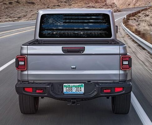 Flag Thin Blue Line Decal Sticker for Trucks, Suvs, Cars - Back The Blue Car Decal Rear Window Perforated Decal Vinyl Stickers - Back Window Truck Decals Flag Car Bumper Tape in Saudi Arabia