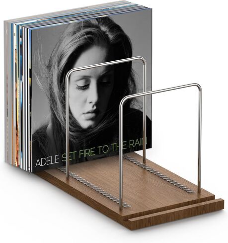 Vinyl Record Storage Holder Stand for 70 LPs, Solid Sapele Wood Vinyl Record Organizer with Now Playing Record Stand,Vinyl Holder for Albums Storage, Built-in Non-Skid Corrugated in Kuwait