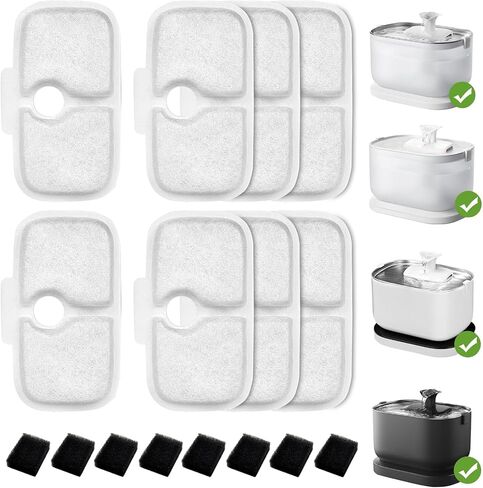 Replacement Pet Fountain Filter Set Compatible With PETLIBRO PLWF005 PLWF105 PLWF115 Dockstream Cat Water Fountain 12 Pack Replacement Filter and Pre-Filter Sponges set in Saudi Arabia