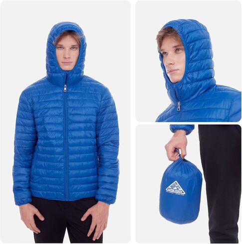 Alpine North Men’s Vegan Down Packable Puffer - Lightweight, Weather-Resistant Jacket with Hood For Men with Carry Bag in Saudi Arabia