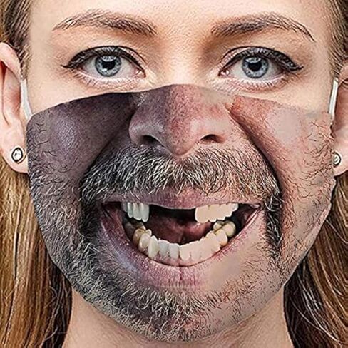قناع وجه مضحك للكبار قابل للغسل باندانا ميمي هدية درع للفم والأنف (G) in Kuwait