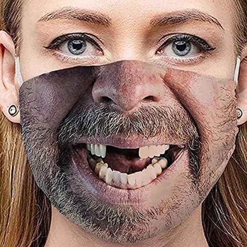 قناع وجه مضحك للكبار قابل للغسل باندانا ميمي هدية درع للفم والأنف (G) in Kuwait