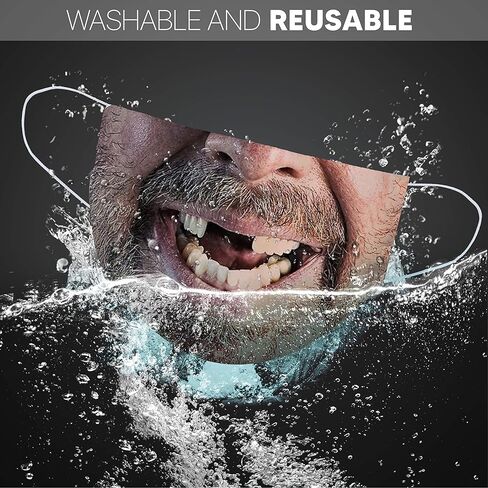 قناع وجه مضحك للكبار قابل للغسل باندانا ميمي هدية درع للفم والأنف (G) in Kuwait