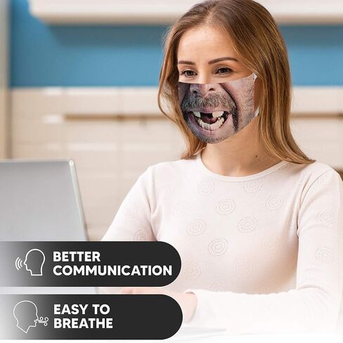 قناع وجه مضحك للكبار قابل للغسل باندانا ميمي هدية درع للفم والأنف (G) in Kuwait