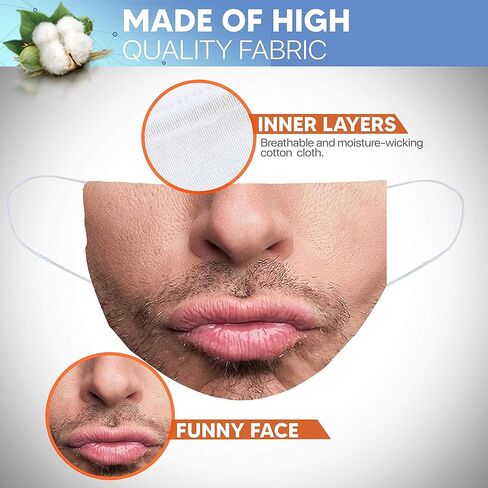 قناع وجه مضحك للكبار قابل للغسل باندانا ميمي هدية درع للفم والأنف (G) in Kuwait