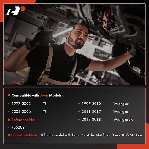 ايه - بريميوم غطاء تفاضلي امامي مع 10 براغي متوافق مع جيب تي جيه 1997-2006 رانجلر 1997-2017 رانجلر جيه كيه 2018 مع محور دانا 30 in Kuwait