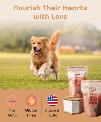 Love Leo Freeze Dried Beef Liver Dog Treats - Fill Their Bellies with Love Healthy Pet Training Treats - All Natural, Single Ingredient, High Protein - 4oz in Saudi Arabia