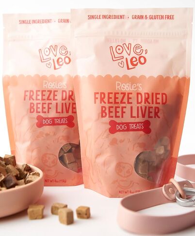 Love Leo Freeze Dried Beef Liver Dog Treats - Fill Their Bellies with Love Healthy Pet Training Treats - All Natural, Single Ingredient, High Protein - 4oz in Saudi Arabia
