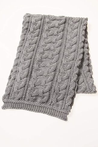 وشاح Aran Crafts الأيرلندي محبوك ثقيل الوزن للطقس البارد 25.4 سم × 152.4 سم (100% صوف ميرينو) in Saudi Arabia