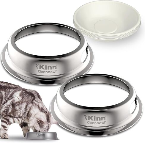 Kinn Whisker Fatigue Cat Bowl, Compostable & Disposable Cat Food Bowl, 24oz (50 Refills) Cat Water Bowl, Whisker Friendly Cat Bowl for Cat Owners Needing Convenience and Cleanliness in a Pet Bowl in Saudi Arabia