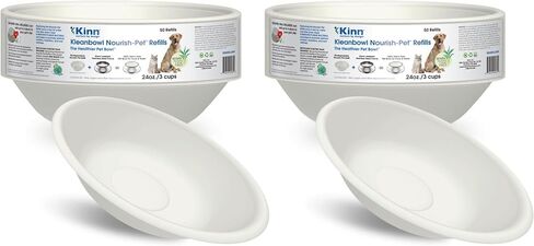 Kinn Whisker Fatigue Cat Bowl, Compostable & Disposable Cat Food Bowl, 24oz (50 Refills) Cat Water Bowl, Whisker Friendly Cat Bowl for Cat Owners Needing Convenience and Cleanliness in a Pet Bowl in Saudi Arabia