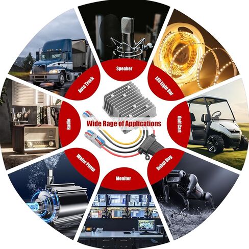 Waterproof Buck Power Converter DC to DC 20V-90V to 12V 20A Step Down Transformer Power Supply for Golf Cart Club Car LED Light CNC Equipment Switches etc in Kuwait