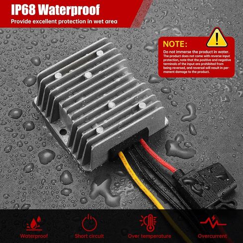 Waterproof Buck Power Converter DC to DC 20V-90V to 12V 20A Step Down Transformer Power Supply for Golf Cart Club Car LED Light CNC Equipment Switches etc in Kuwait