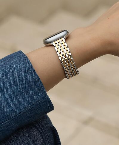 Slim & Feminine Band for Apple Watch 11 10 Se 9 8 7 6 5 4 3, Dressy Metal Band for Women for Apple Watch 42mm 41mm 40mm 44mm 45mm 46mm, Stainless Steel Watch Band for Apple Watch for Small Wrist in Kuwait