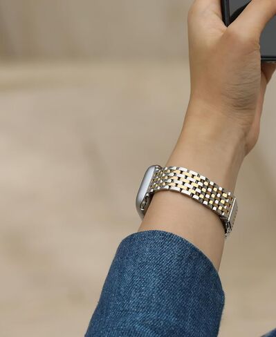 Slim & Feminine Band for Apple Watch 11 10 Se 9 8 7 6 5 4 3, Dressy Metal Band for Women for Apple Watch 42mm 41mm 40mm 44mm 45mm 46mm, Stainless Steel Watch Band for Apple Watch for Small Wrist in Kuwait
