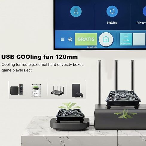 120mm High Speed 2500 RPM Low Noise External Cooling Fan,for Receiver,Raspberry, PlayStation, Game Consoles, Fiber Modem, Internet Gateway,Cabinet,Light Gray(1pcs) in Saudi Arabia
