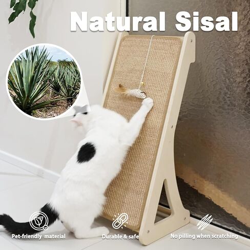 Meeyoview Cat Scratcher, L Shape Cat Scratching Pad, Sisal Cat Scratch Board for Indoor Cats, Wall Furniture Protector with Catnip (Triangular Scratcher) in Saudi Arabia