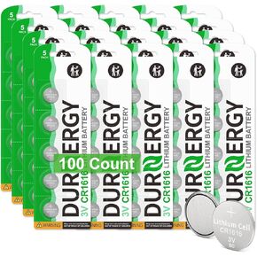 CR1616 3V Lithium Battery 5 Pack, Key Fob Battery CR1616 Lithium Coin Cell, CR1616 Watch Battery