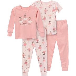 Gerber Baby Girls' Toddler Snug Fit 4-Piece Pajama Set, Dreams