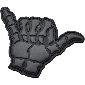 LEGEEON Glow Dark Shaka Hang Loose Gesture Bone PVC GITD Patch