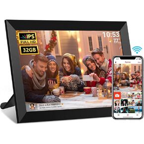 𝟔𝟒𝗚𝗕 SSA Digital Photo Frame WiFi, 15.6 Inch Digital Picture Frame with 1920x1080 IPS FHD Touchscreen, SD Card/USB Drive Auto-Rotate Wall Mountable Easy Share Photos/Videos via SSA from Anywhere