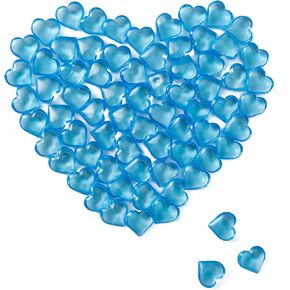Red Acrylic Heart Translucent Hearts Shaped Crystals Gems for Table Scatter, Valentine's Day, Wedding, Artwork, Birthday Party Decoration, Favor Vase Filler (150 Pieces) (Pink)
