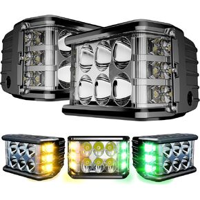SLARY 42 Inch 240W Curved LED Light Bar White/Amber Flasing Strobe Light with Six Modes Driving Fog Lights Spot Flood Combo Bumper Lights with Switch Wiring Harness for Offroad Truck 4WD SUV ATV UTV