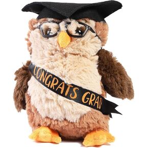 BLUE PANDA Brown Owl Graduation Plush Toy, Stuffed Animal with Glasses and Grad Cap for 2024 Graduates (9.2 in)