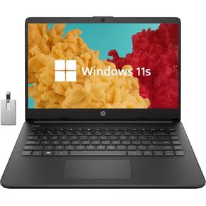 HP Stream 14-Inch Laptop, Intel Celeron N4000, 4 GB RAM, 64 GB eMMC, Windows 10 Home in S Mode (14-cb159nr, Jet Black)