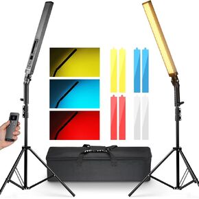 NEEWER Handheld 2.4G LED Video Light Stick Kit, Upgraded 40W Dimmable 3200K-5600K CRI97 with Stands/Filters/Carry Bag for Gaming Photography YouTube TikTok Video Recording, BH20B Ultra