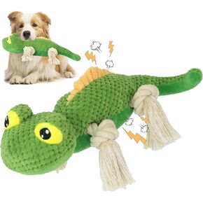 Squeaky Dog Toys for Large Dogs,Plush Stuffed Pet Dog Toys with Crinkle Paper,Indestructible Dog Toys for Aggressive Chewers,Keep Them Busy -Green Frog