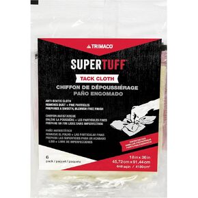 Trimaco 10506 SuperTuff Tack Cloth, 18 x 36-inch, 6 Count, Pack of 6, tan