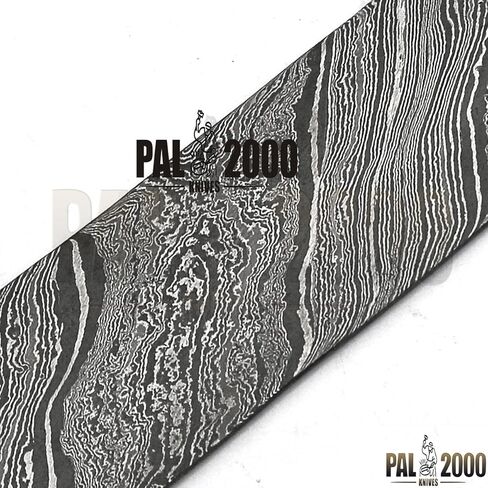 PAL 2000 KNIVES 9935 دمشق الصلب 10 × 5 بوصة شفرة فارغة مصنوعة يدويًا - حجم البار 10 × 5 × 5 مم in Kuwait