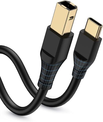 Printer Cable 6ft, Scanner USB C to USB B Cable for Epson, HP, Canon, Midi, Ethernet Print to Computer/Laptop/Pc-USB C MacBook Pro/Air/Mini,iPad Pro and Samsung Galaxy Midi Piano DAC Long Cord, 6 Foot in Kuwait