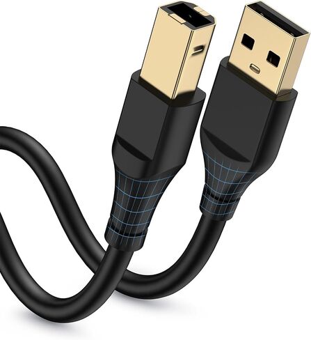 Printer Cable 6ft, Scanner USB C to USB B Cable for Epson, HP, Canon, Midi, Ethernet Print to Computer/Laptop/Pc-USB C MacBook Pro/Air/Mini,iPad Pro and Samsung Galaxy Midi Piano DAC Long Cord, 6 Foot in Kuwait