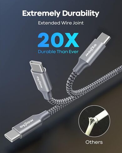 USB C Cable [3.3ft, 2-Pack] USB A to Type C Charger Cable Premium Nylon 3A Fast Charge for iPhone 16/16 Pro/16 Plus/16 Max Plus and More in Kuwait