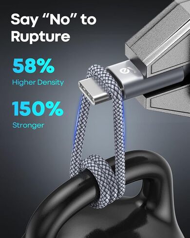 USB C Cable [3.3ft, 2-Pack] USB A to Type C Charger Cable Premium Nylon 3A Fast Charge for iPhone 16/16 Pro/16 Plus/16 Max Plus and More in Kuwait